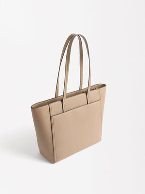 Shopper Bag With Leather Endings