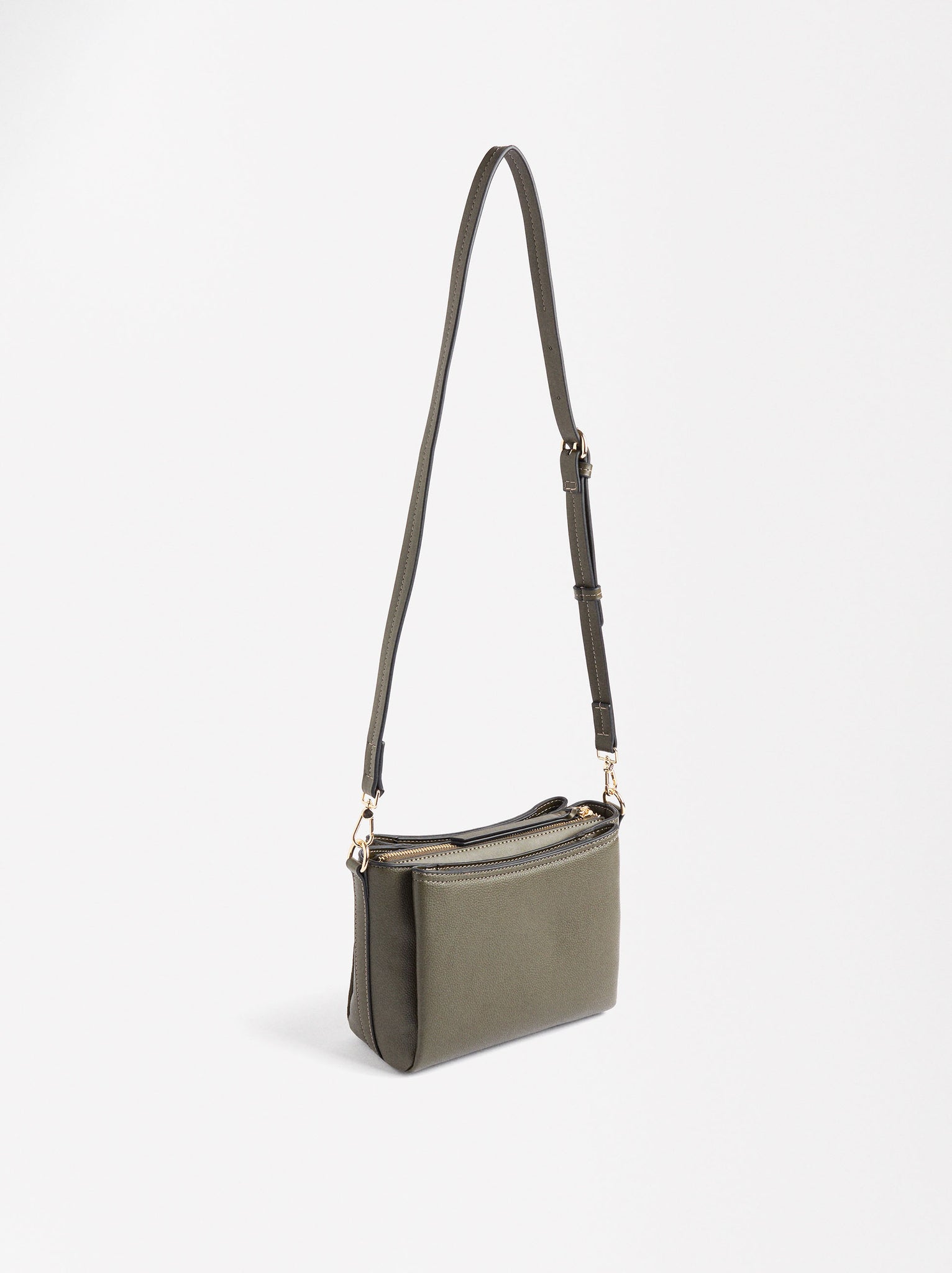 Crossbody Bag With Leather Endings