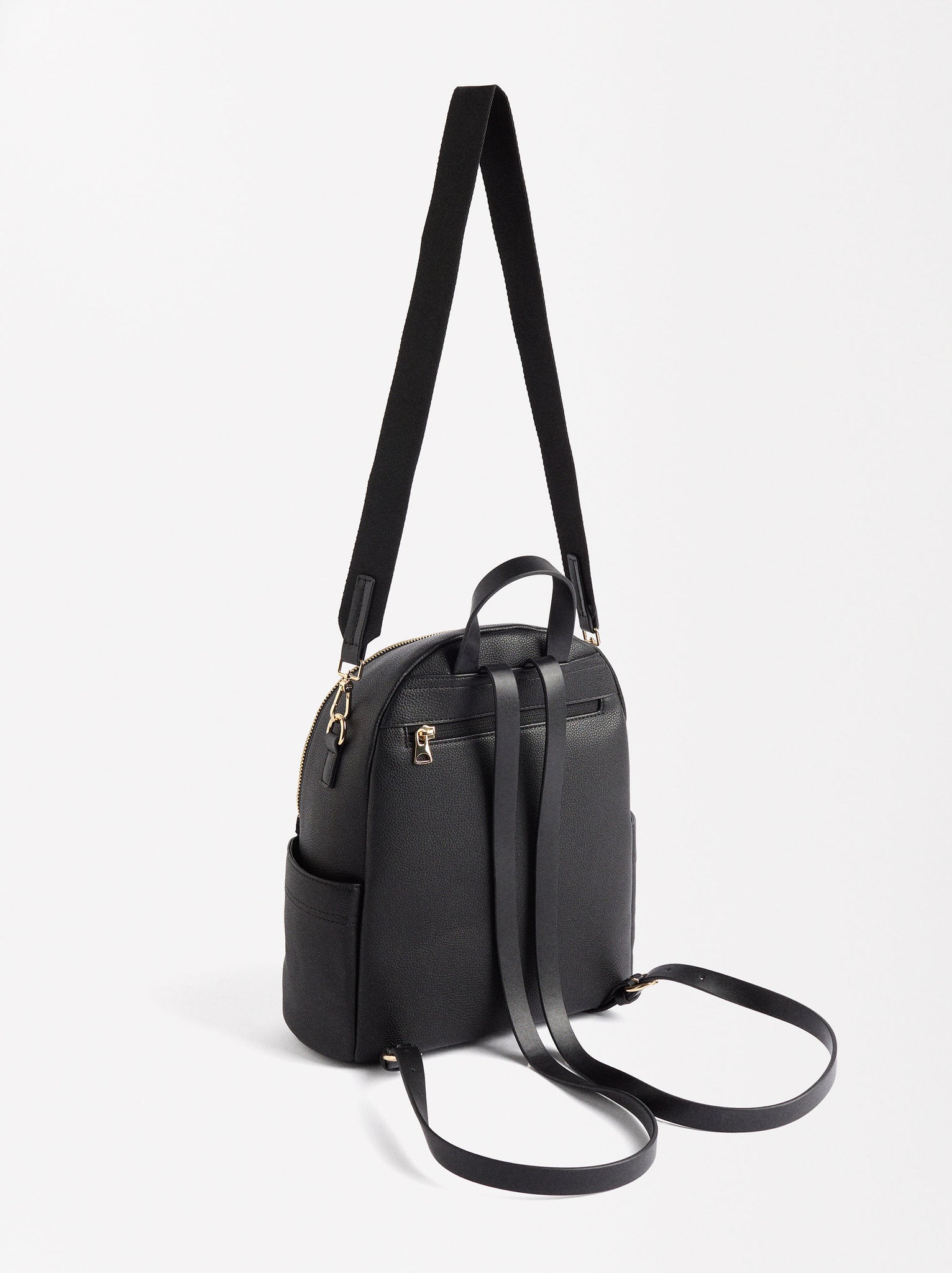 Backpack With Leather Endings Multifunction Straps