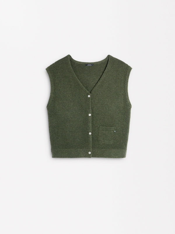 Knitted V-Neck Vest