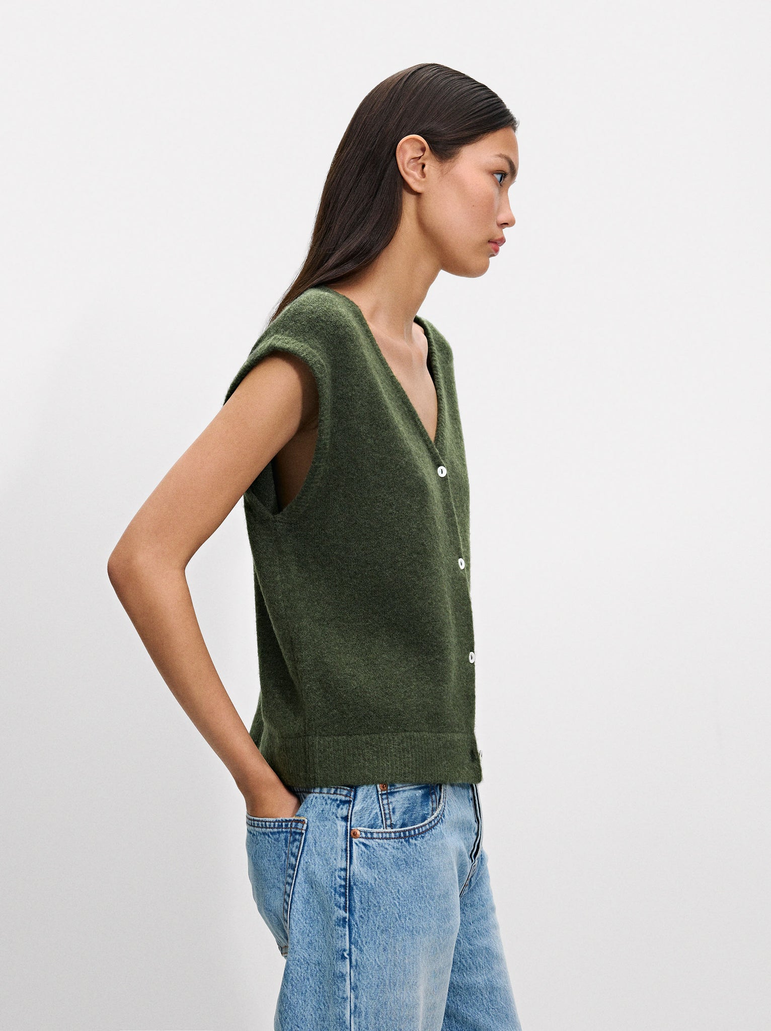 Knitted V-Neck Vest