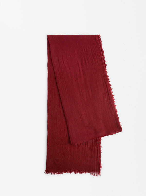 Plain Pashmina With Frayed Detailing