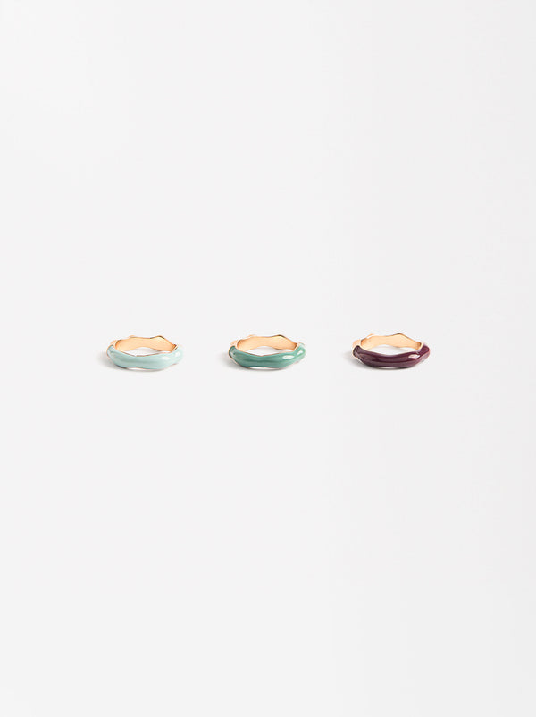 Set Of Enameled Rings