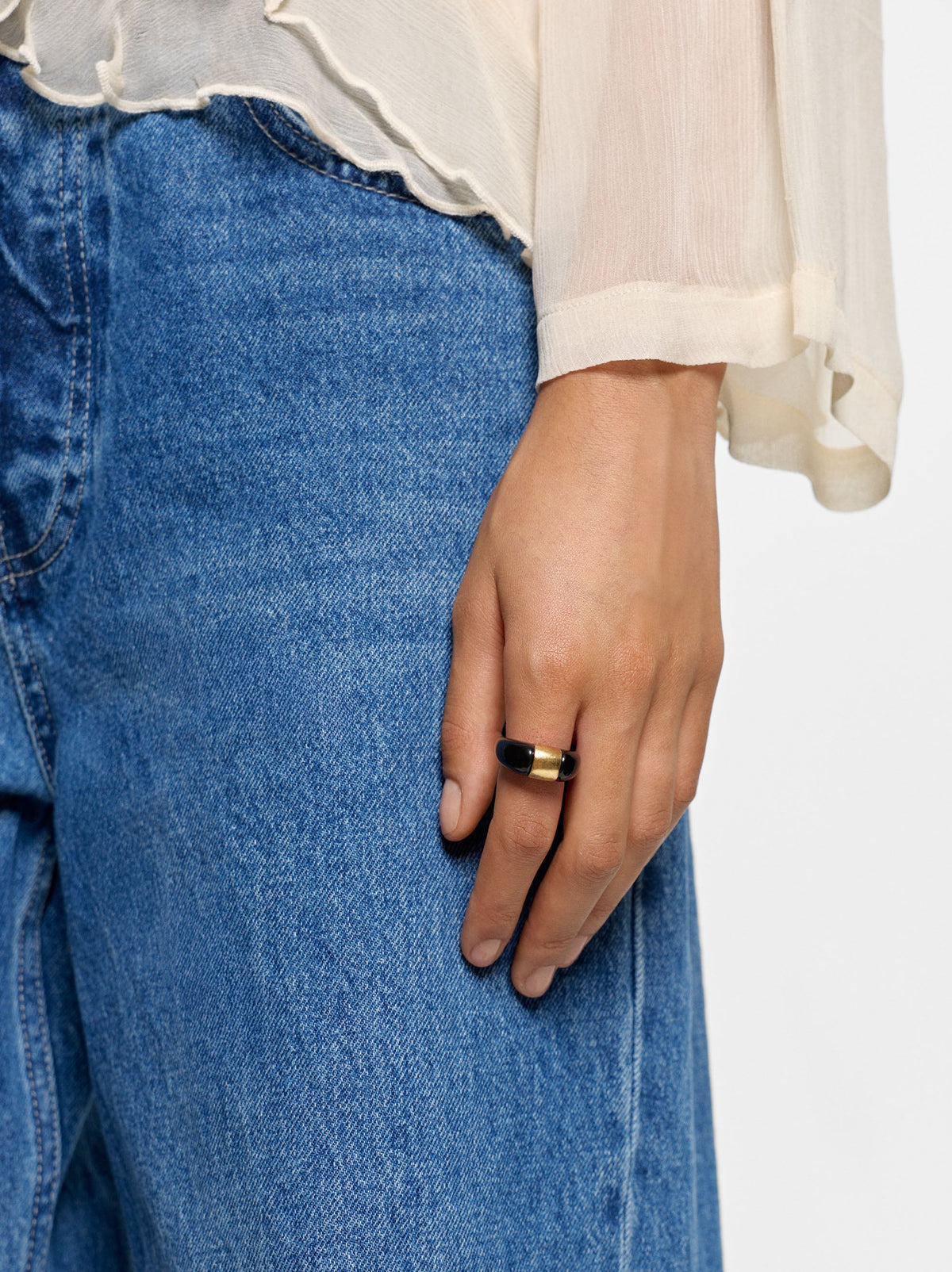 Resin Ring With Metallic Detail