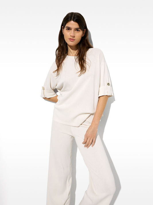 Short-Sleeve Knitted Sweater