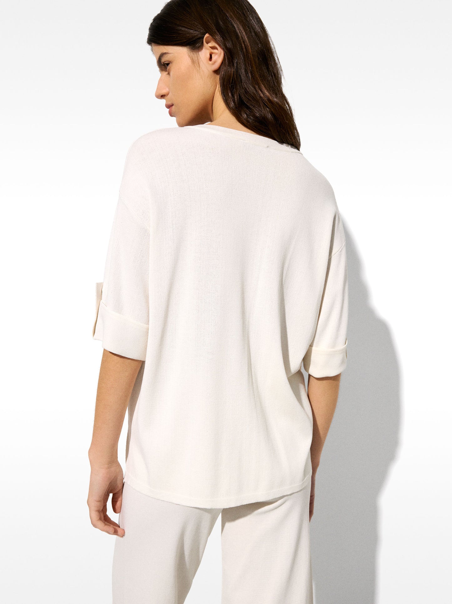 Short-Sleeve Knitted Sweater