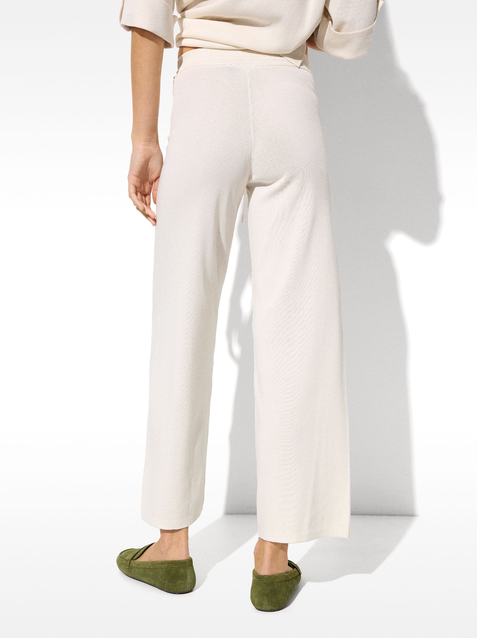 Adjustable Knit Trousers With Drawstring