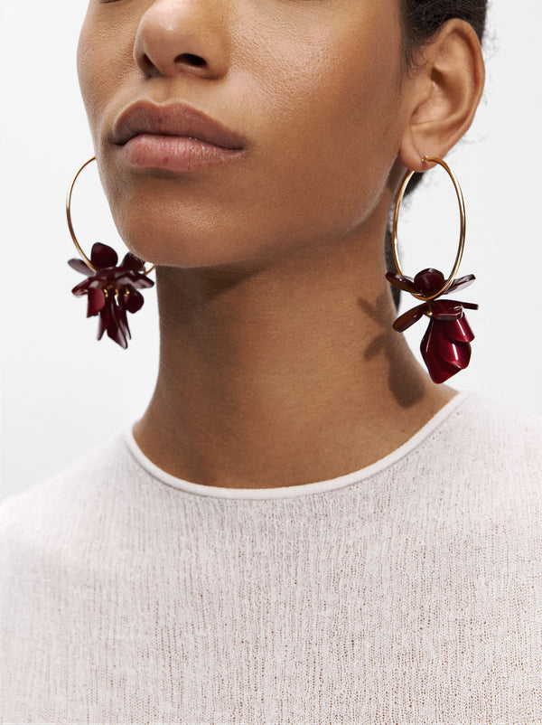 Flower Hoop Earrings