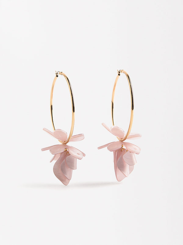 Flower Hoop Earrings