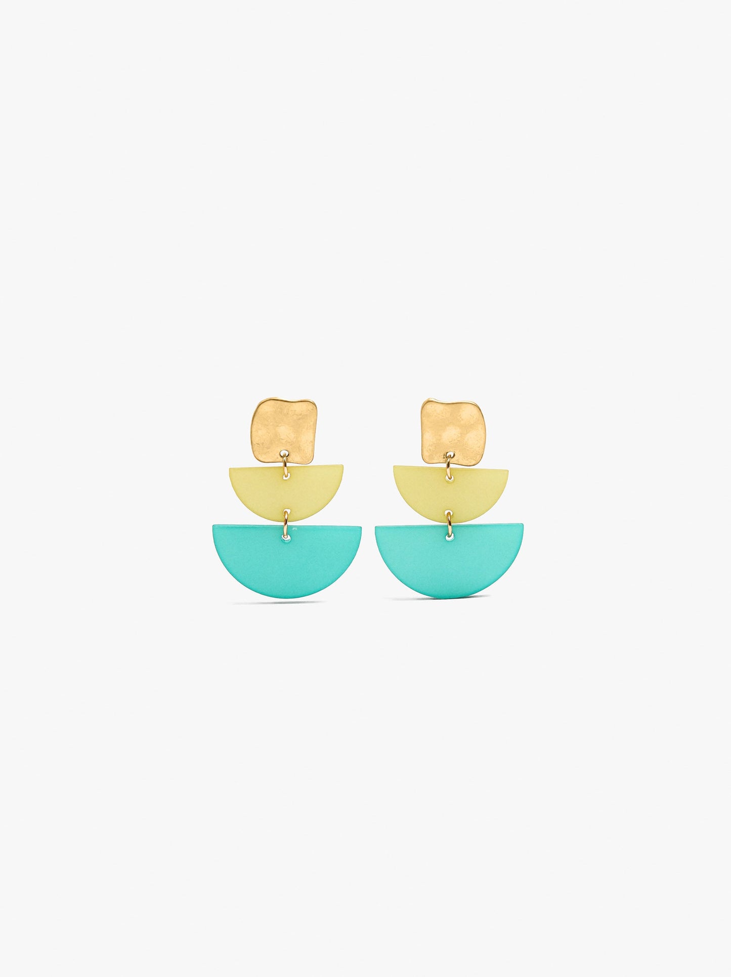 Geometric Earrings With Resin