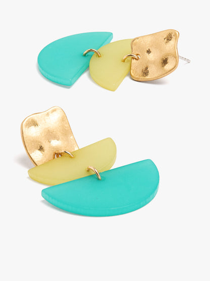 Geometric Earrings With Resin