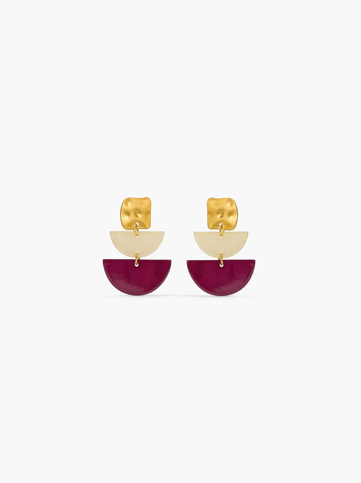 Geometric Earrings With Resin