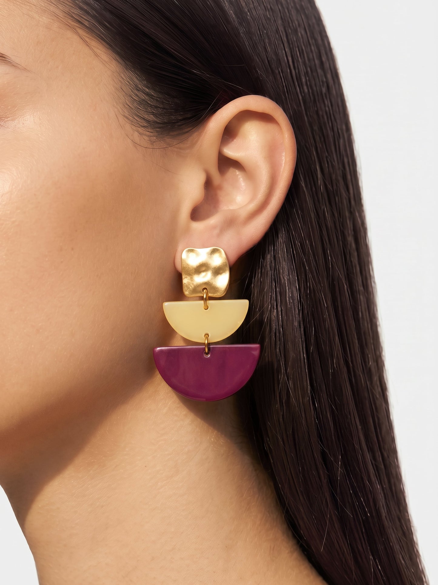 Geometric Earrings With Resin