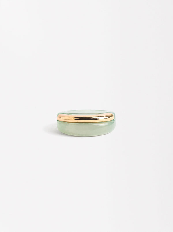 Resin Ring With Metallic Detail