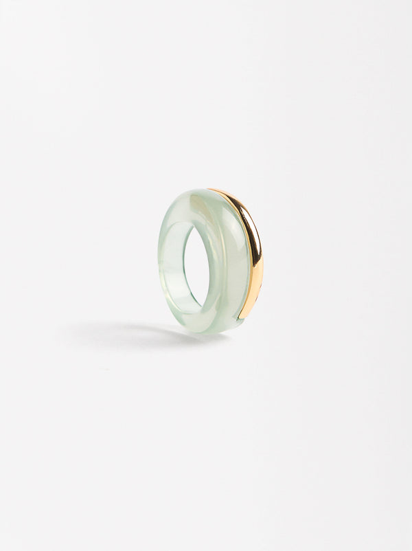 Resin Ring With Metallic Detail