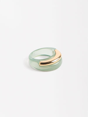 Resin Ring With Metallic Detail