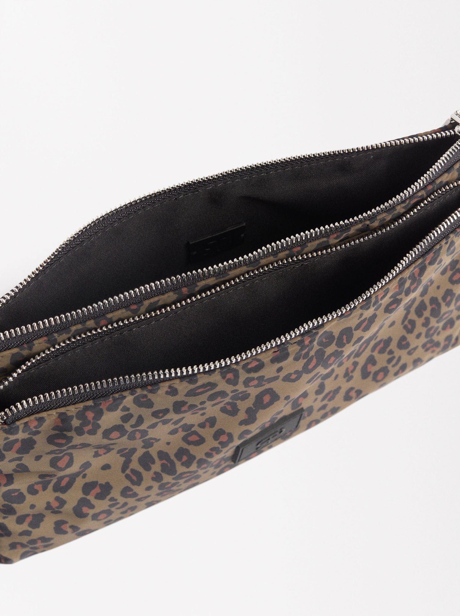 Crossbody Bag With Leopard Print Nylon