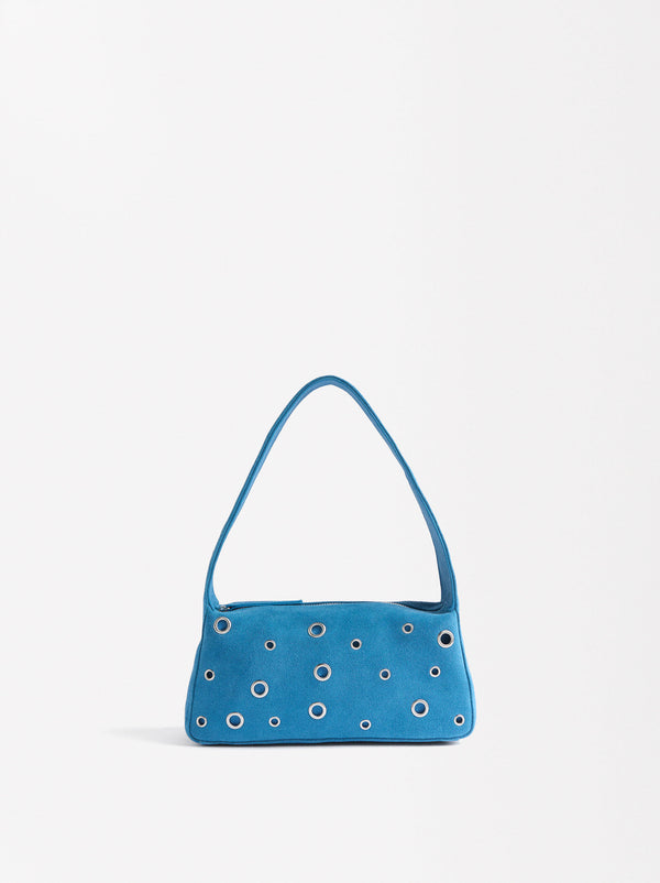 Leather Shoulder Bag With Stud Detail