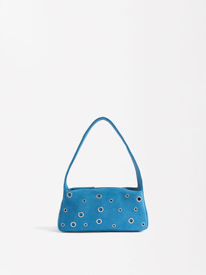 Leather Shoulder Bag With Stud Detail