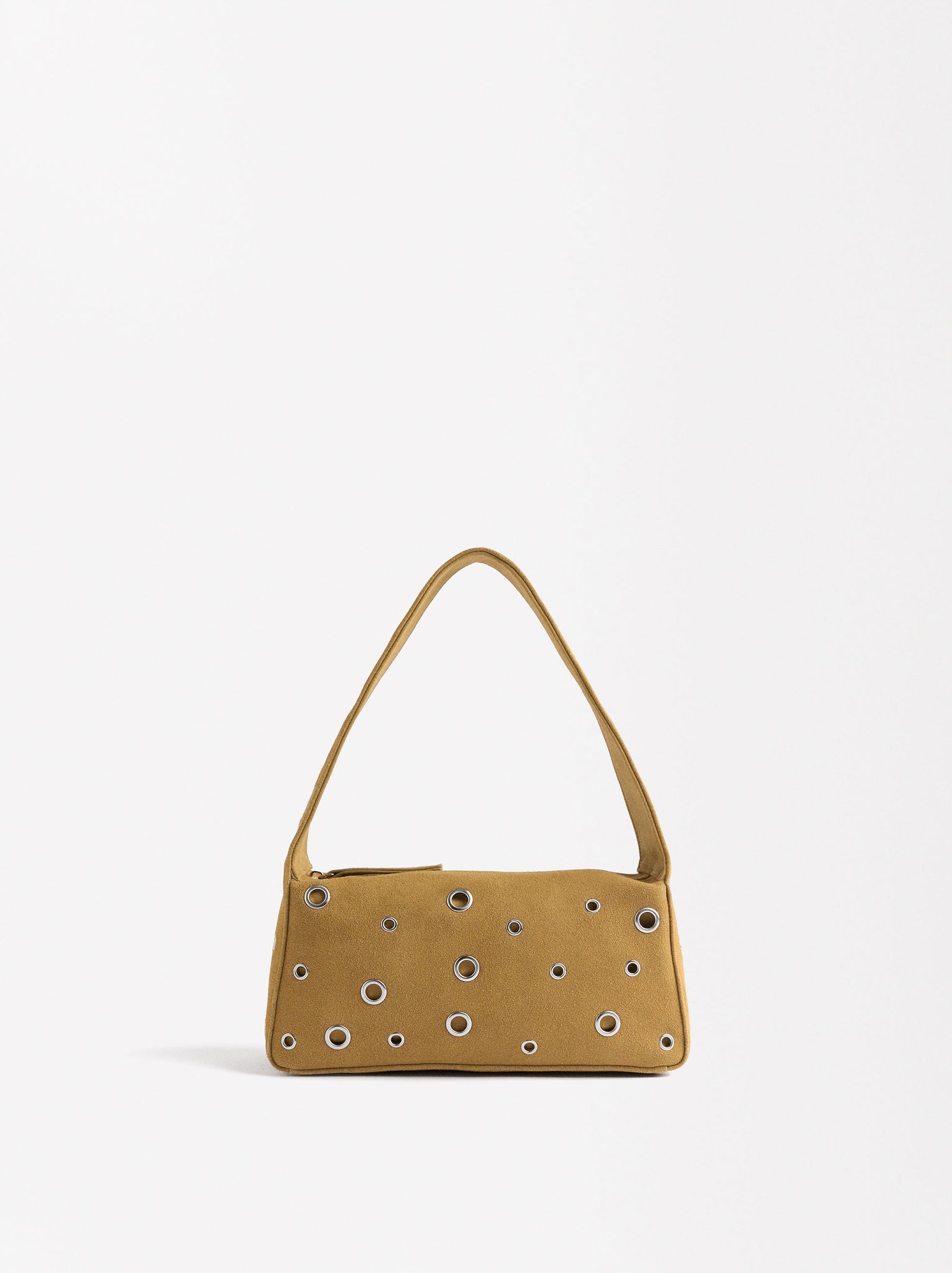 Leather Shoulder Bag With Stud Detail