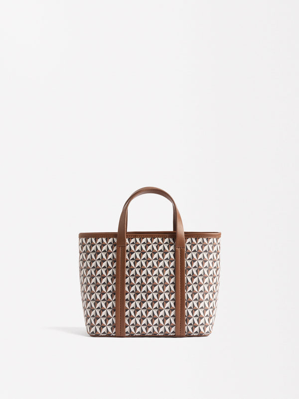 Printed Crossbody Tote Bag