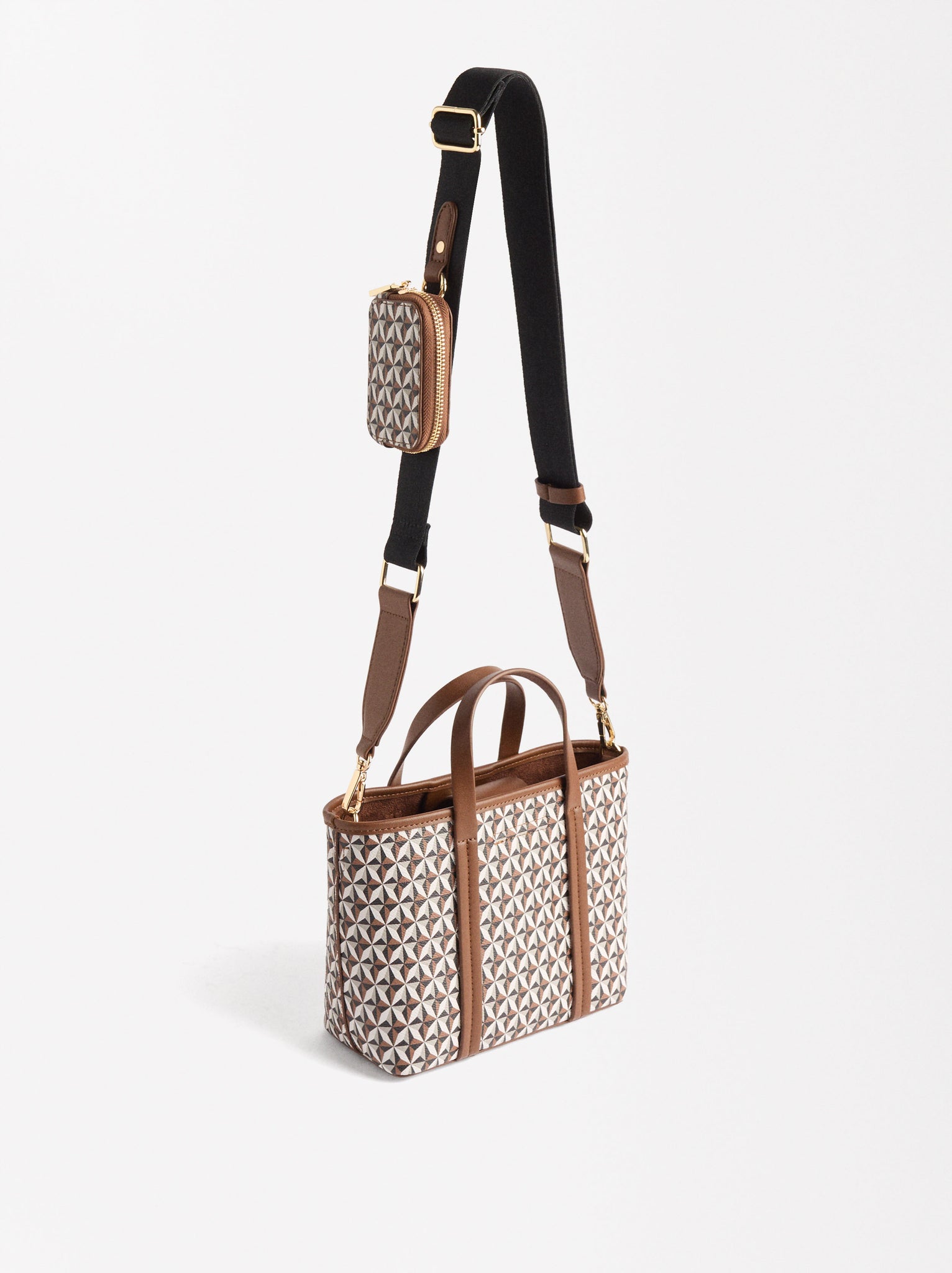 Printed Crossbody Tote Bag