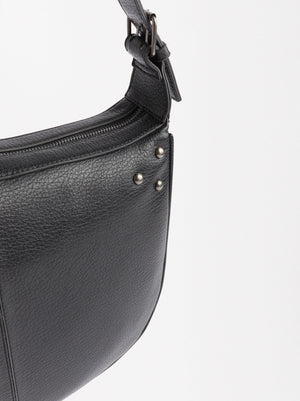 Shoulder Bag With Studded Closure Detail