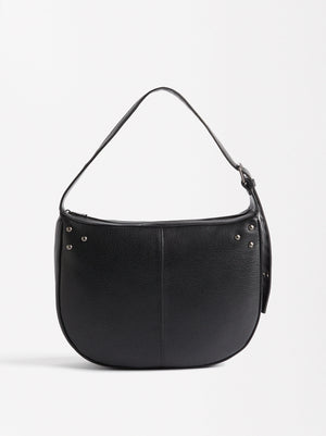 Shoulder Bag With Studded Closure Detail