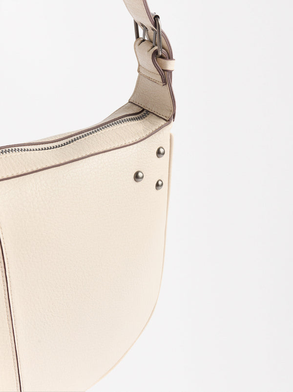 Shoulder Bag With Studded Closure Detail