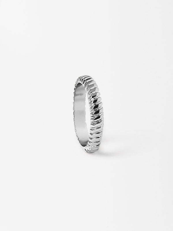 Silver Striped Ring