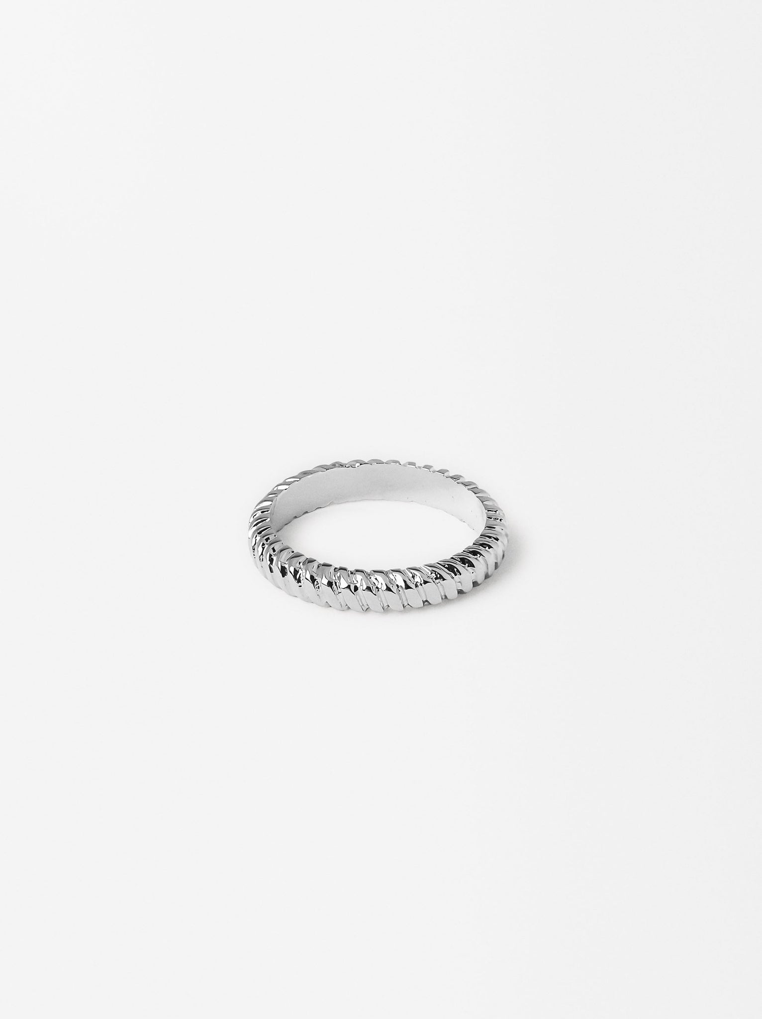 Silver Striped Ring