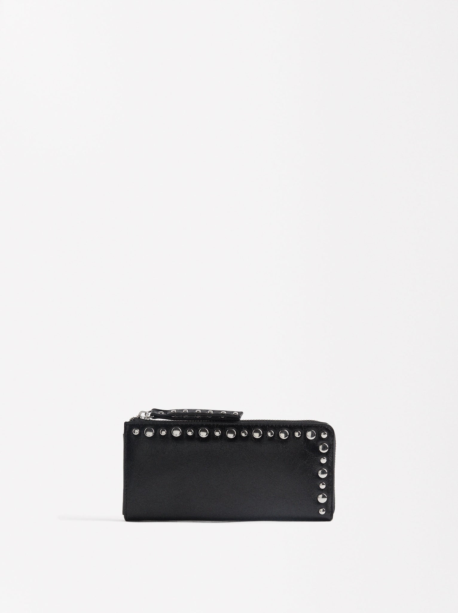 Wallet With Zipper And Studs