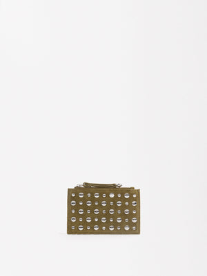 Leather Card Holder With Studs