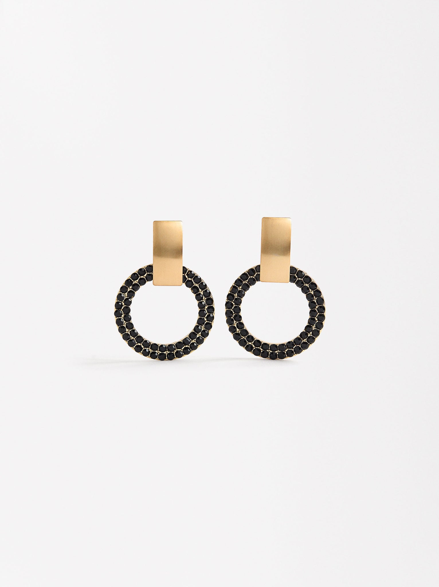 Circle Earrings With Crystals