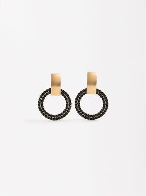 Circle Earrings With Crystals