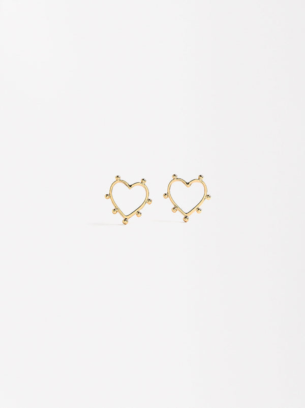 Heart Earrings With Spheres