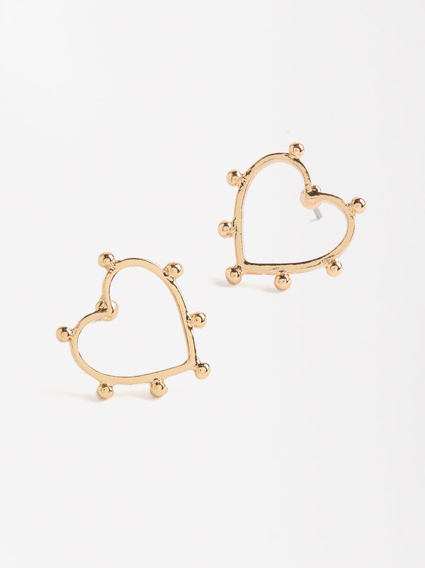 Heart Earrings With Spheres