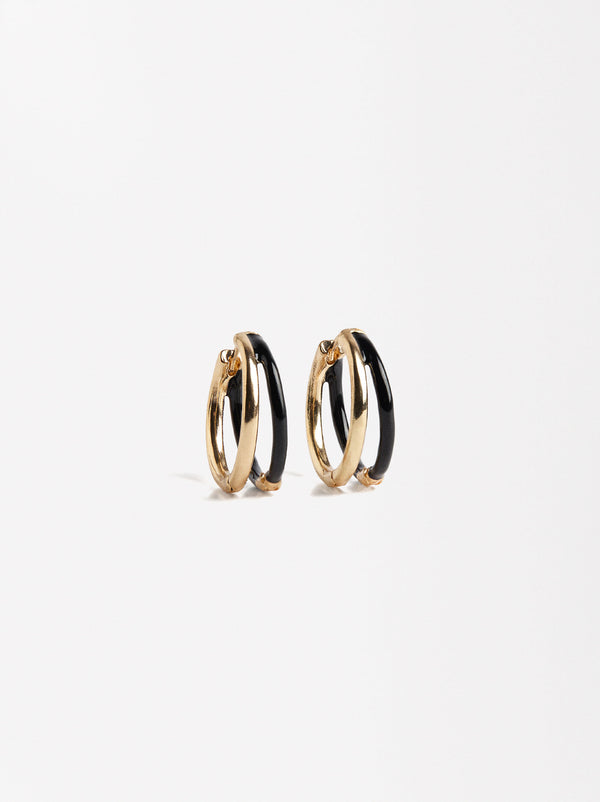 Double Hoops Earrings With Enamel