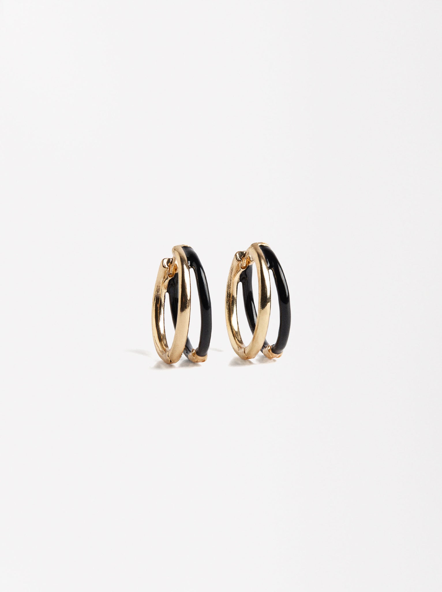 Double Hoops Earrings With Enamel