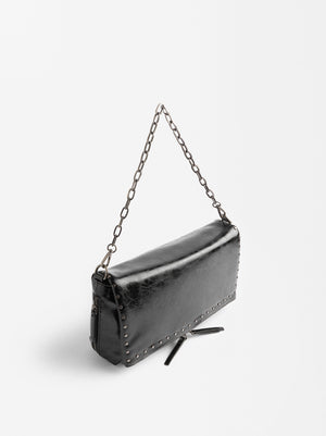 Shoulder Bag With Flap Stud Detail