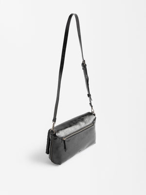 Shoulder Bag With Flap Stud Detail