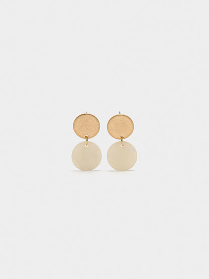 Round Earrings With Pearlescent Effect