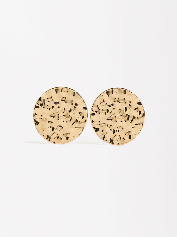 Round Hammered Effect Earrings