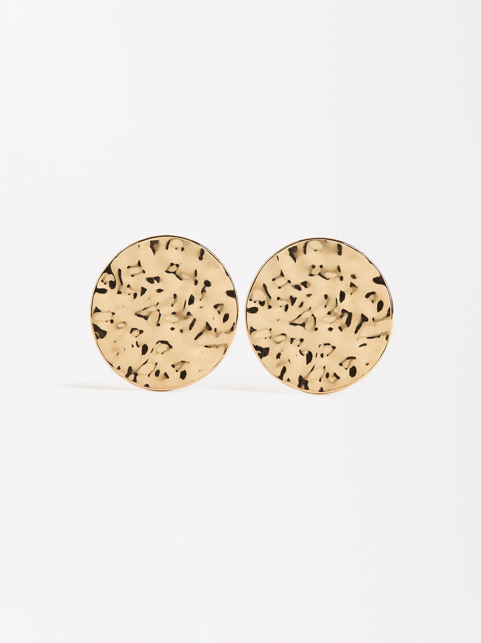 Round Hammered Effect Earrings