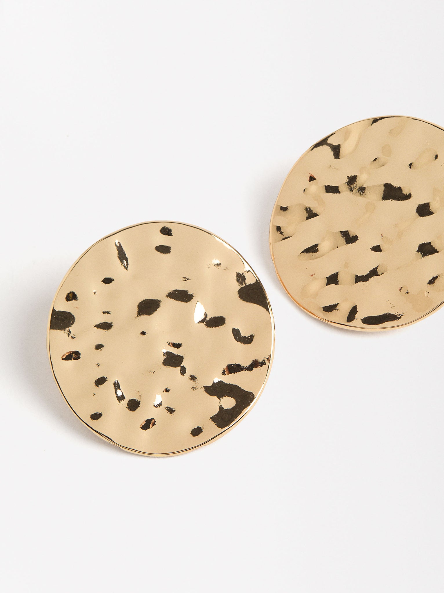 Round Hammered Effect Earrings