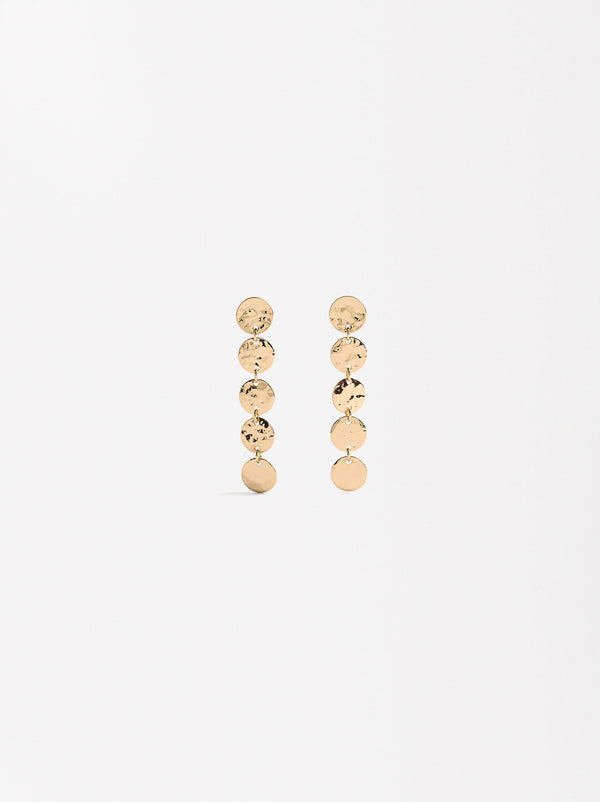 Long Hammered Effect Earrings