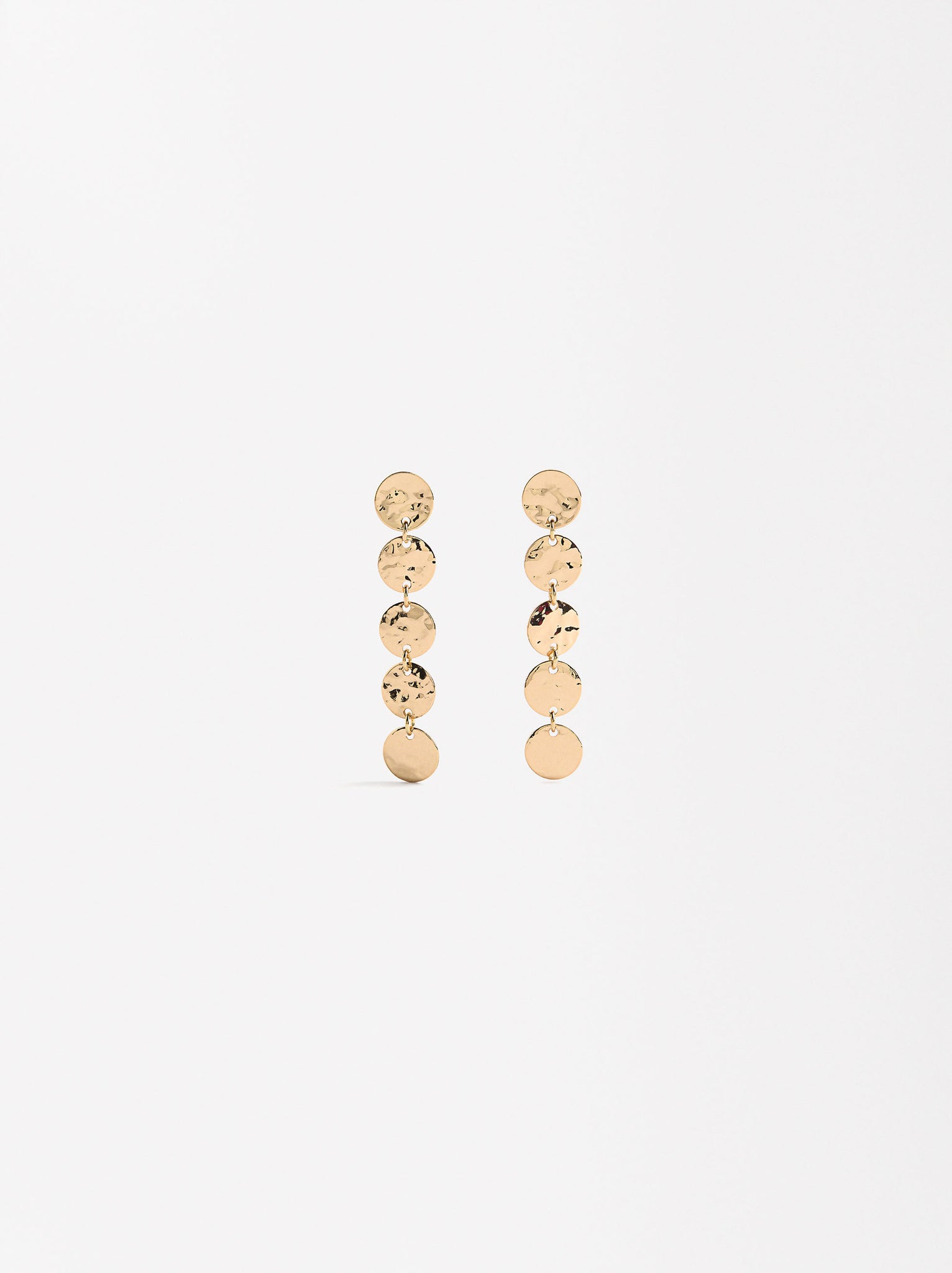 Long Hammered Effect Earrings