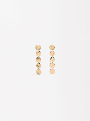 Long Hammered Effect Earrings