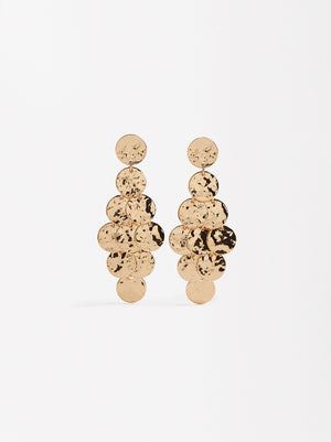 Long Hammered Effect Earrings