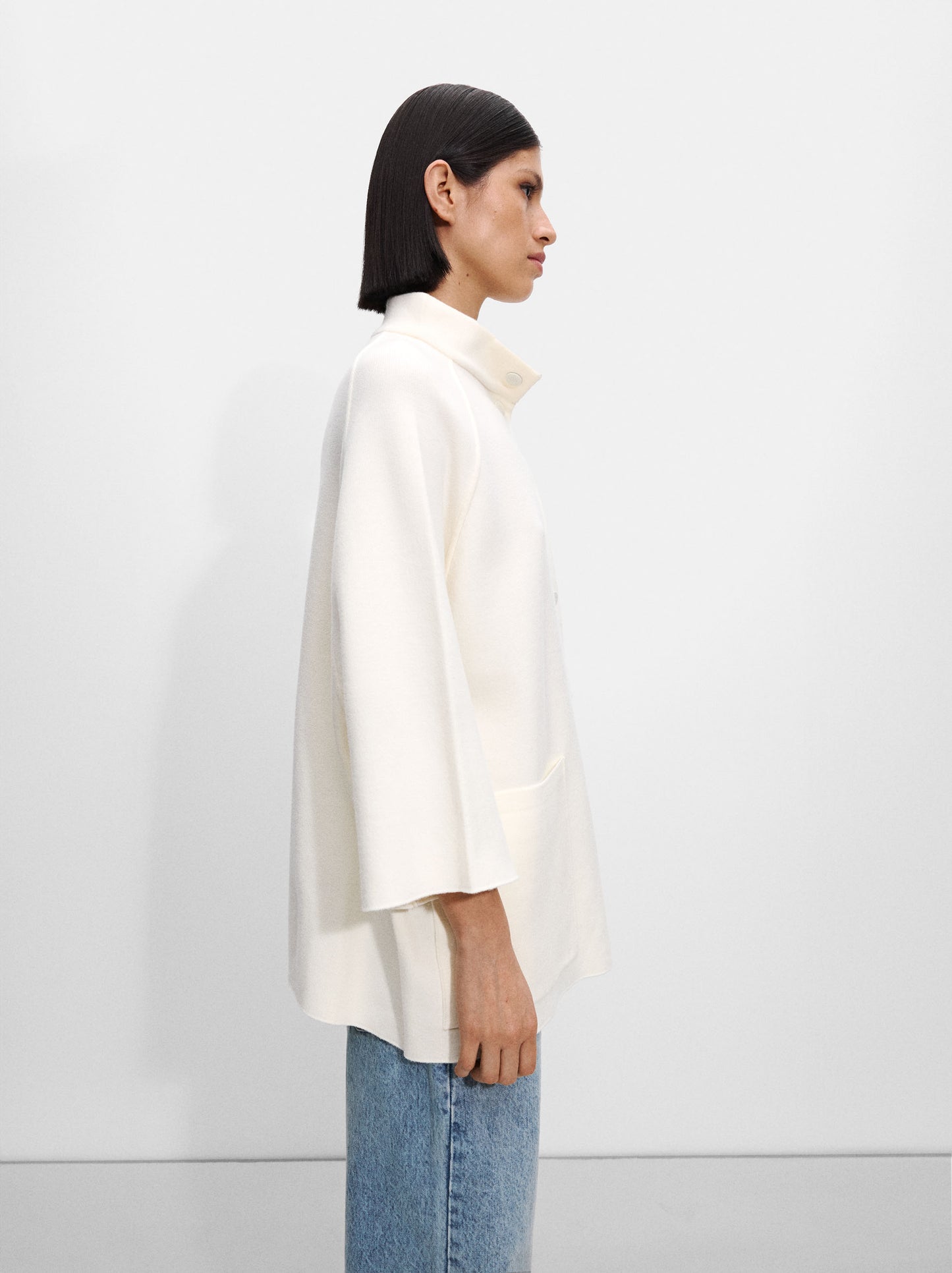 Knitted Poncho With Buttons